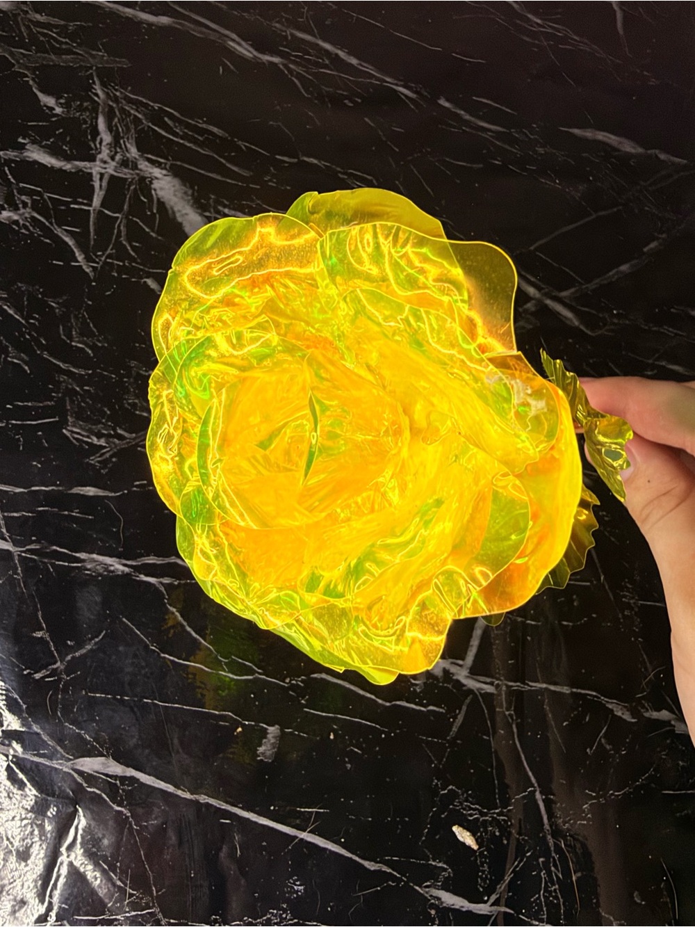 Yellow and gold artificial eternal flower